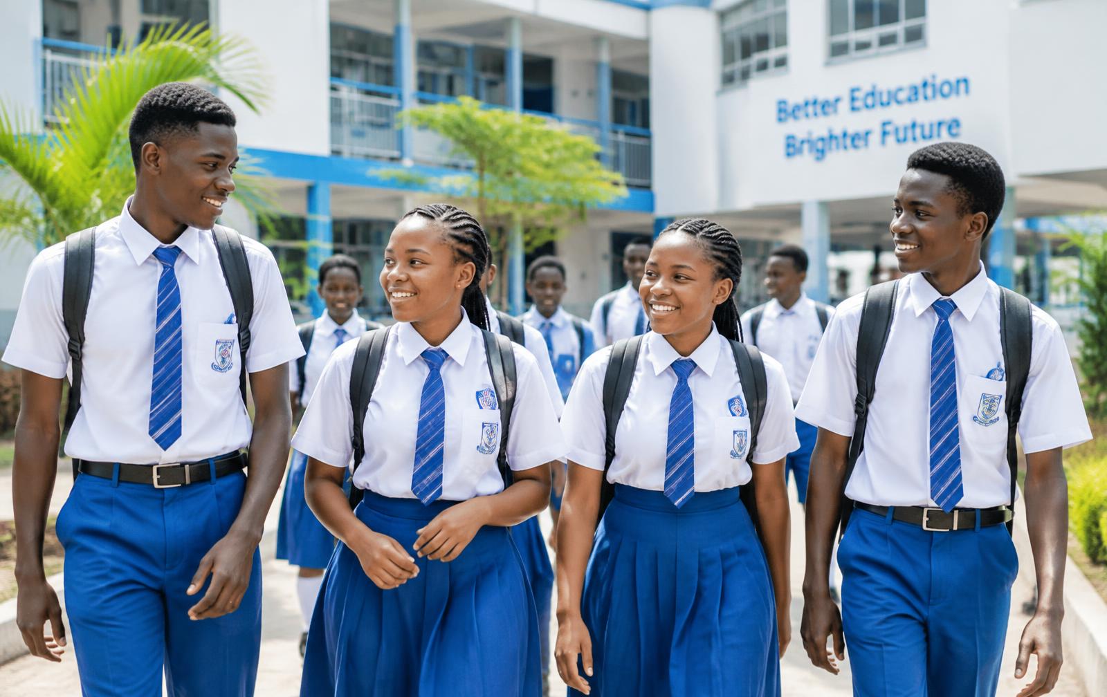 Students walking in the school courtyard